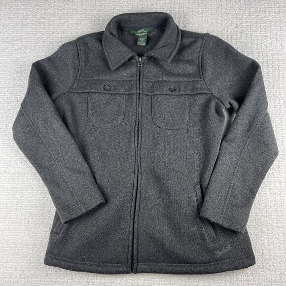 Woolrich Women's Shirt Jacket Chore Size Large Gray Pockets Outdoor - Picture 1 of 16
